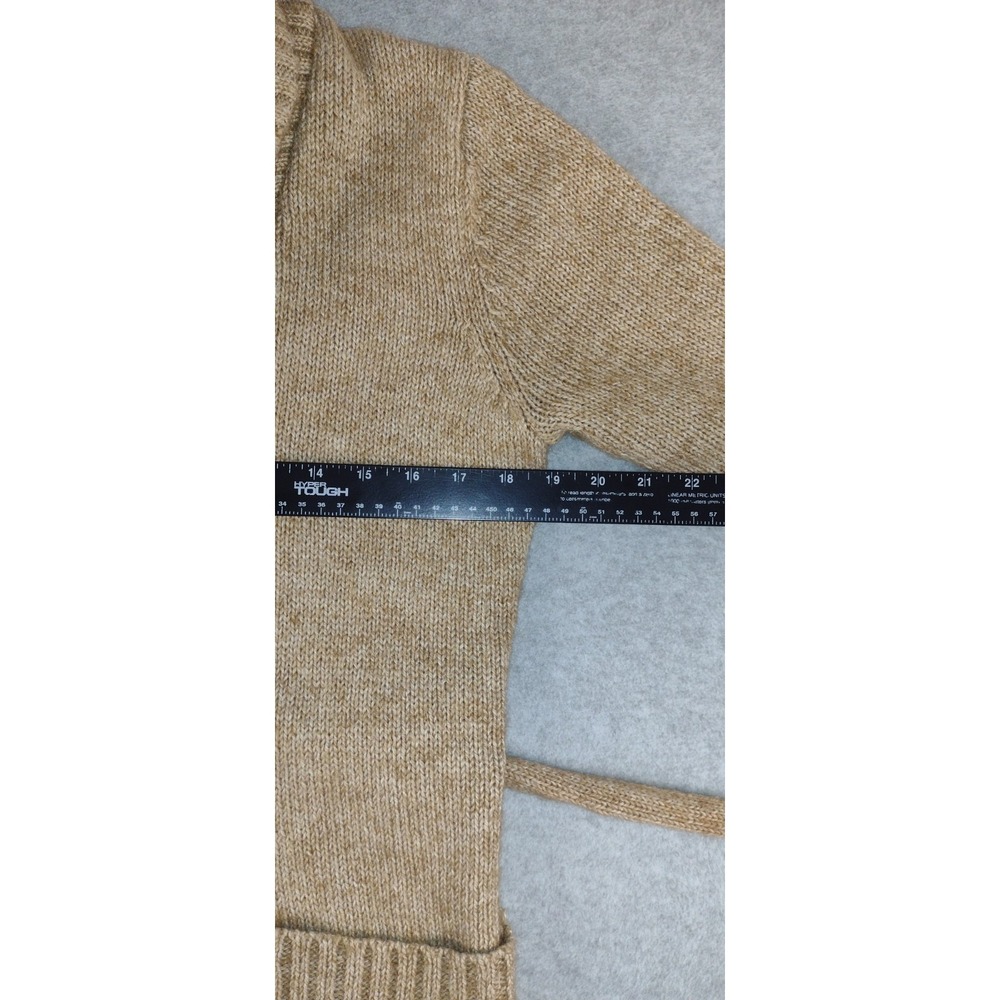 Ak Anne Klein Wool Blend Cardigan Women's LG Camel Knit Sweater Chunky Belted - Picture 6 of 11